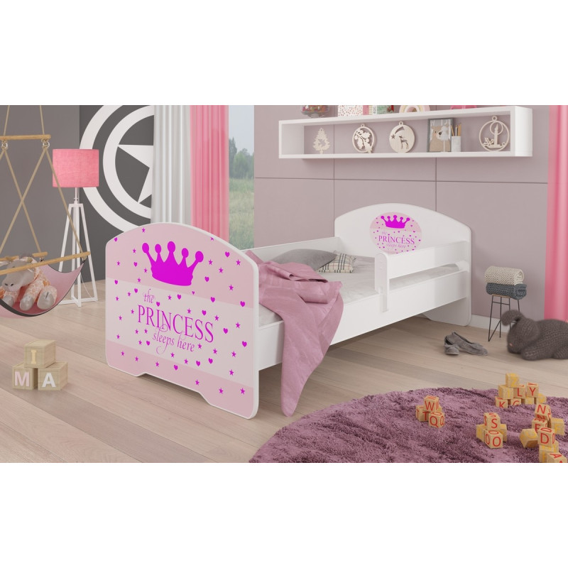 Łóżko PEPE + barierka J14 Princessa ADRK FURNITURE