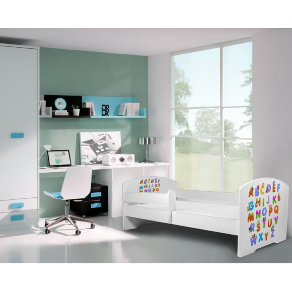 Łóżko PEPE + barierka J20 Alfabet ADRK FURNITURE