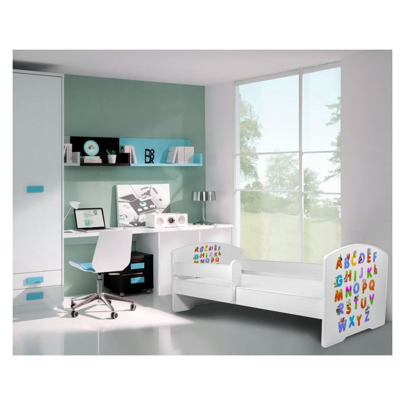 Łóżko PEPE + barierka J20 Alfabet ADRK FURNITURE