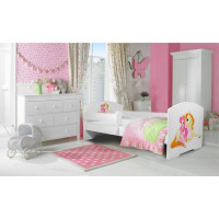 Łóżko PEPE + barierka J21 Dziewczynka_Jednorożec ADRK FURNITURE
