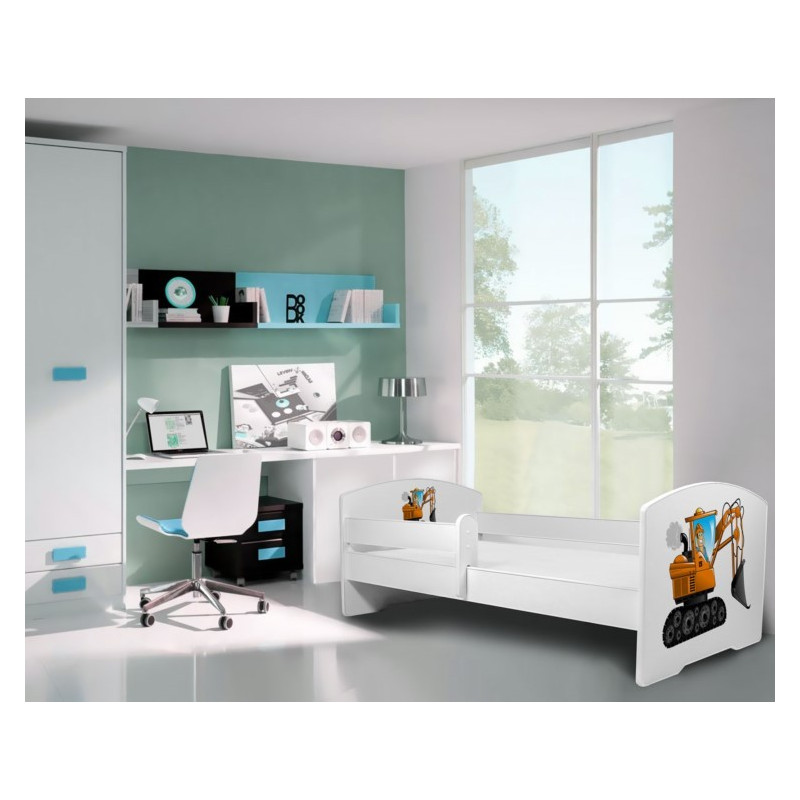 Łóżko PEPE + barierka J23 Koparka ADRK FURNITURE
