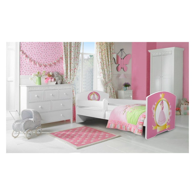 Łóżko PEPE + barierka J24 Królewna ADRK FURNITURE