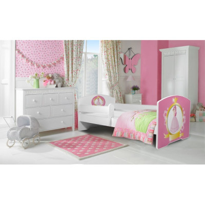 Łóżko PEPE + barierka J24 Królewna ADRK FURNITURE