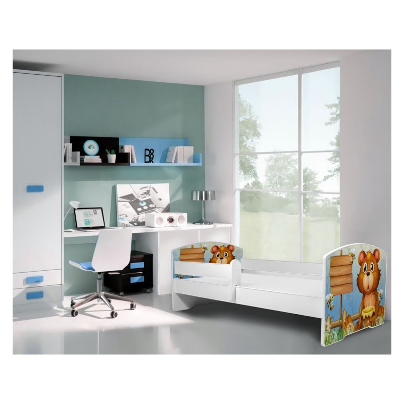 Łóżko PEPE + barierka J26 Misio z miodem ADRK FURNITURE