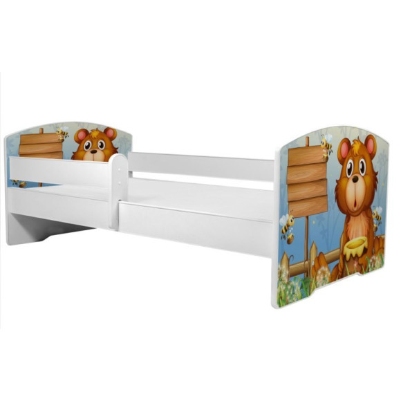 Łóżko PEPE + barierka J26 Misio z miodem ADRK FURNITURE
