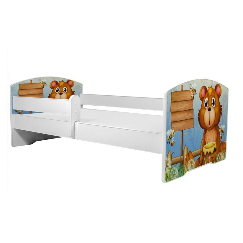 Łóżko PEPE + barierka J26 Misio z miodem ADRK FURNITURE