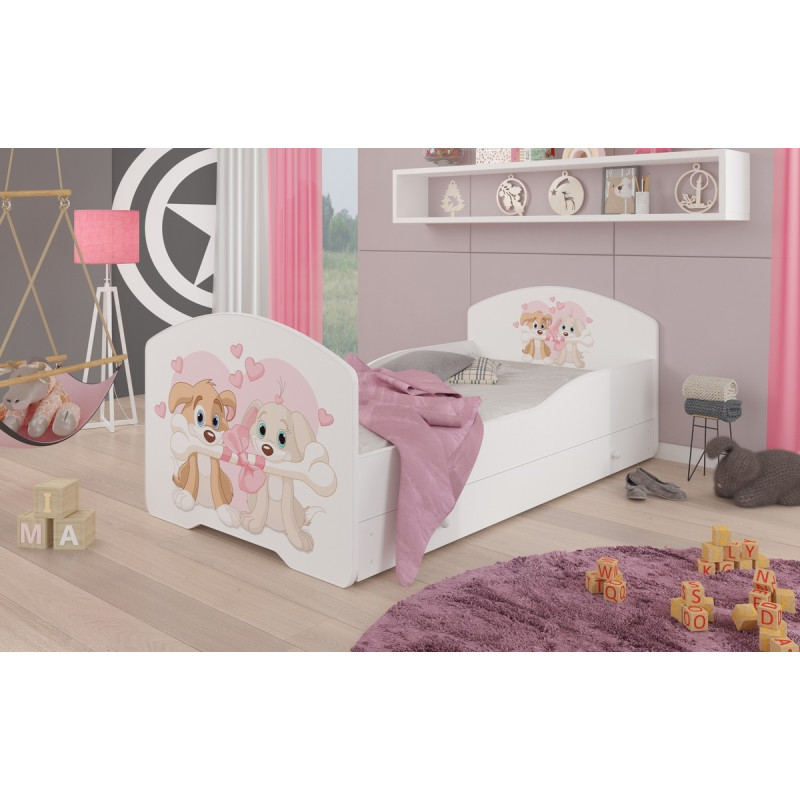 Łóżko PEPE + barierka J3 Pieski ADRK FURNITURE