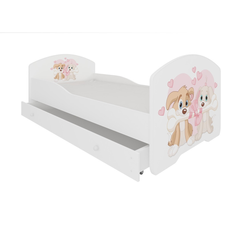 Łóżko PEPE + barierka J3 Pieski ADRK FURNITURE