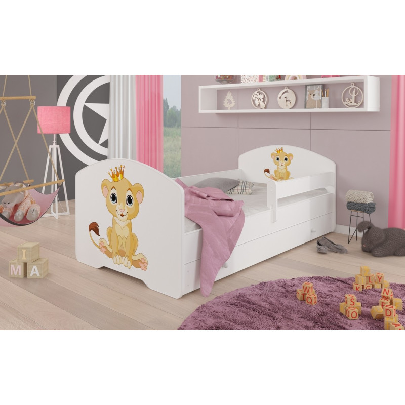 Łóżko PEPE + barierka J6 Lew ADRK FURNITURE