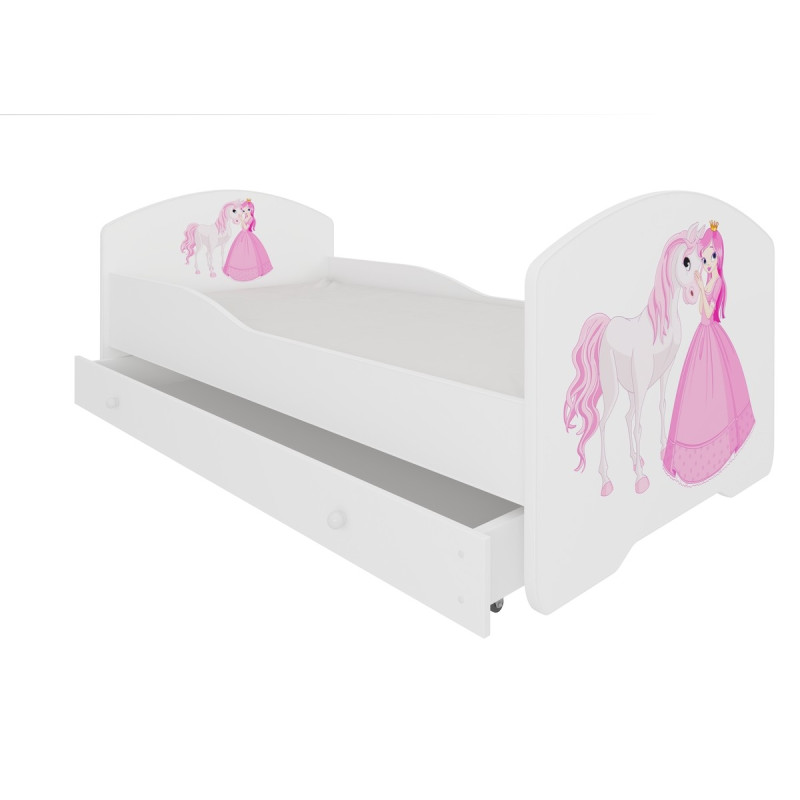 Łóżko PEPE + barierka J7 Księżniczka_Koń ADRK FURNITURE