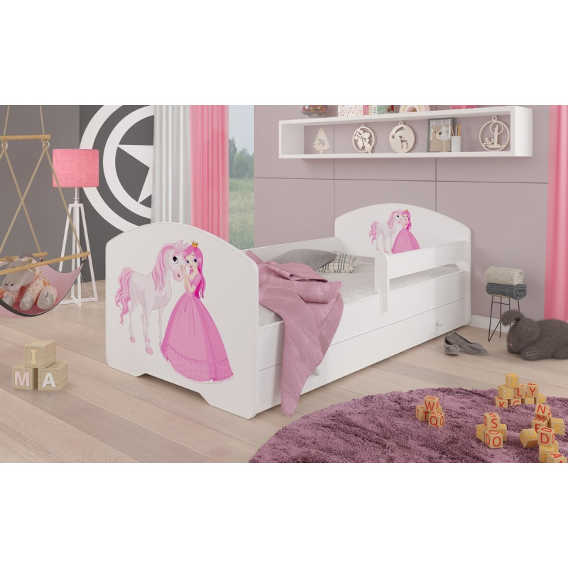 Łóżko PEPE + barierka J7 Księżniczka_Koń ADRK FURNITURE