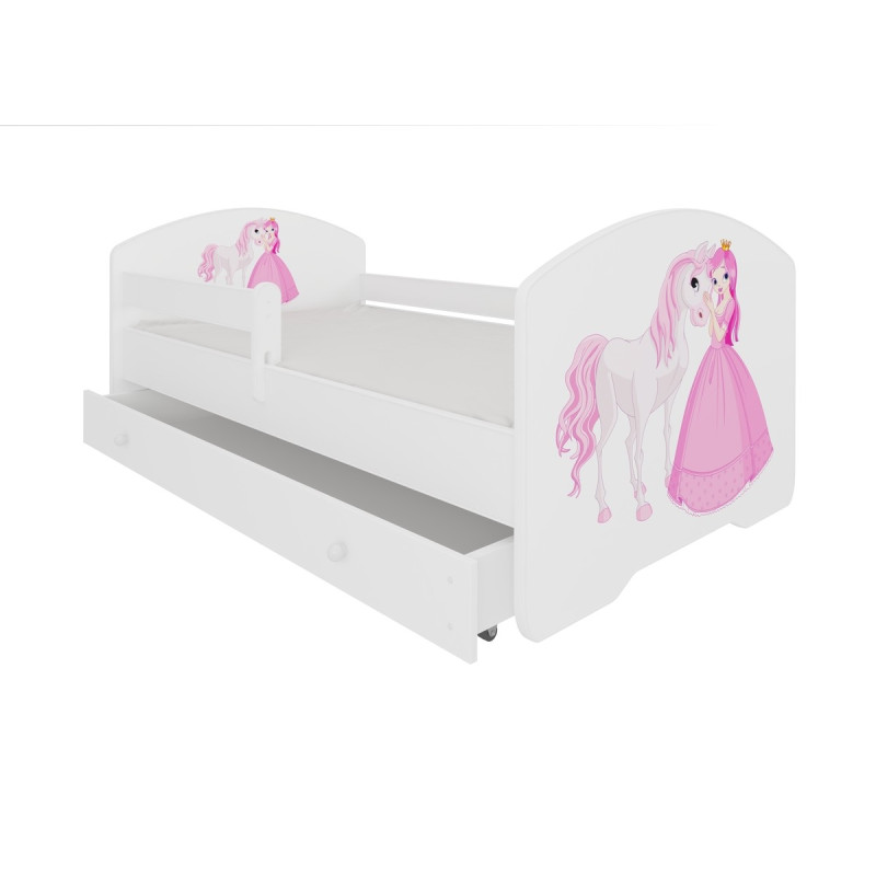 Łóżko PEPE + barierka J7 Księżniczka_Koń ADRK FURNITURE