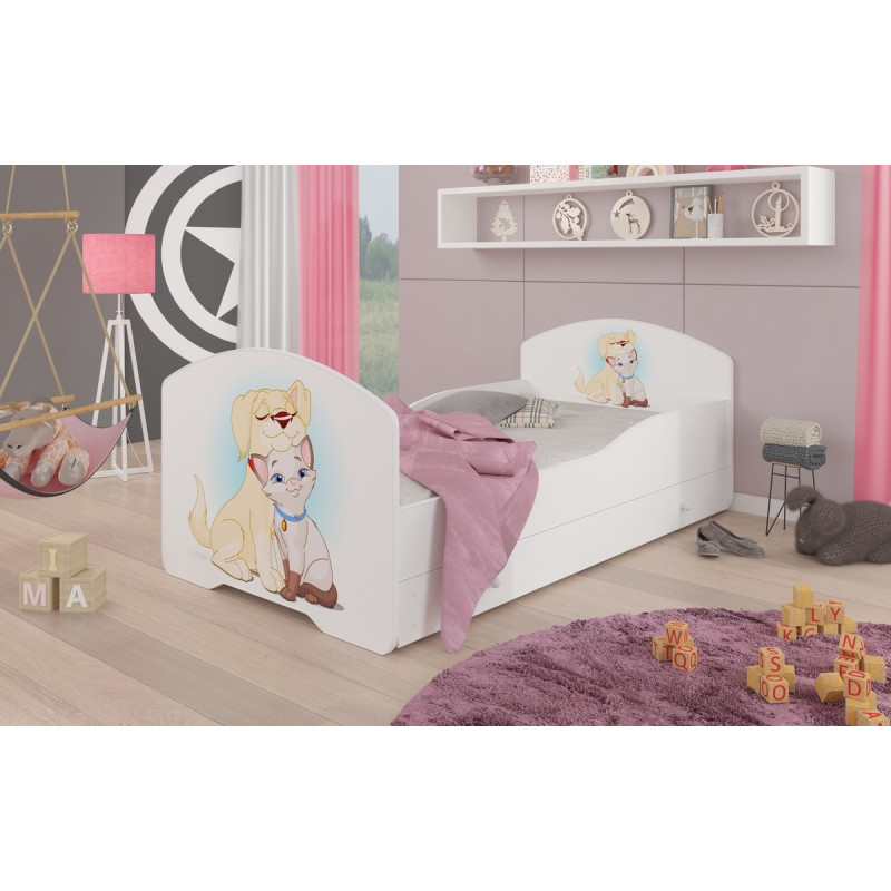Łóżko PEPE + barierka J10 Pies i Kot ADRK FURNITURE