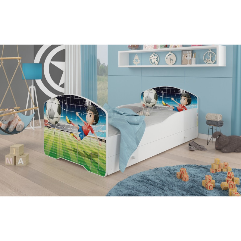 Łóżko PEPE + barierka J12 Piłkarz ADRK FURNITURE