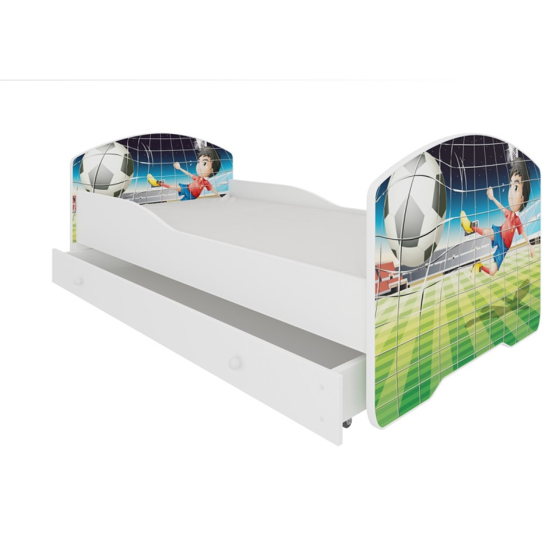 Łóżko PEPE + barierka J12 Piłkarz ADRK FURNITURE