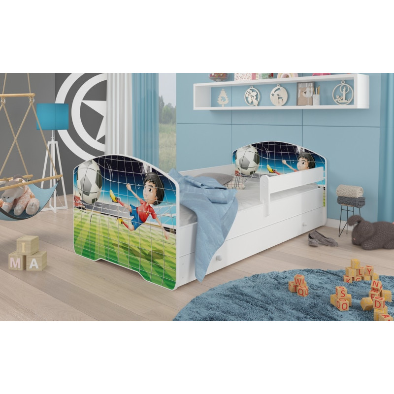 Łóżko PEPE + barierka J12 Piłkarz ADRK FURNITURE