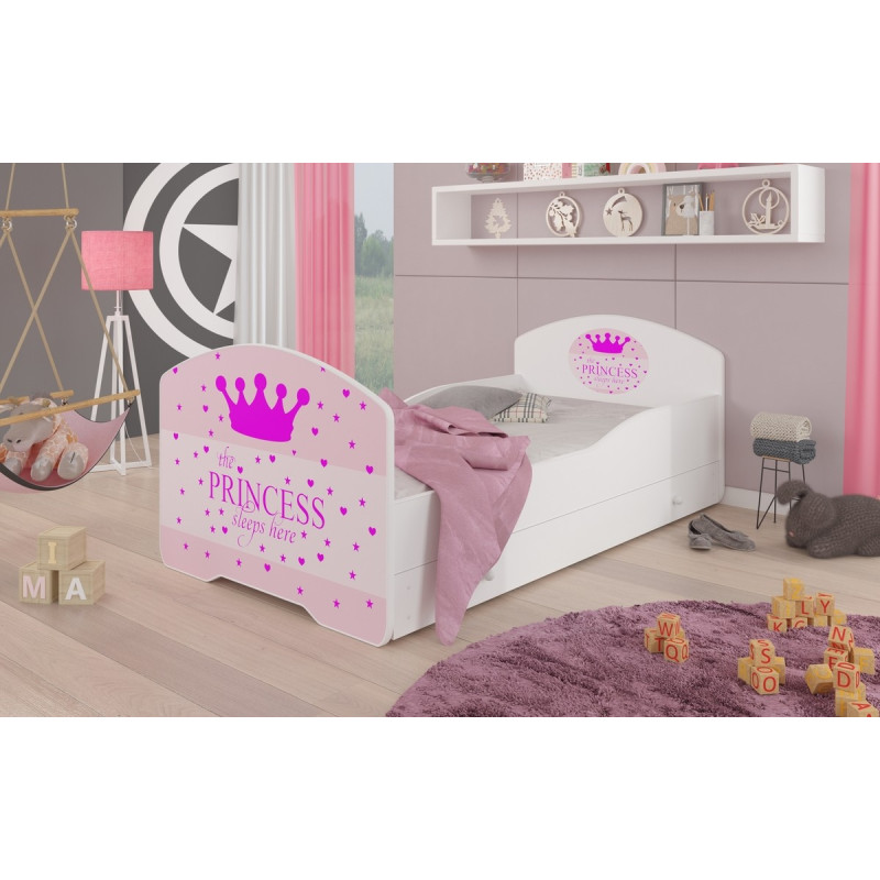 Łóżko PEPE + barierka J14 Princessa ADRK FURNITURE