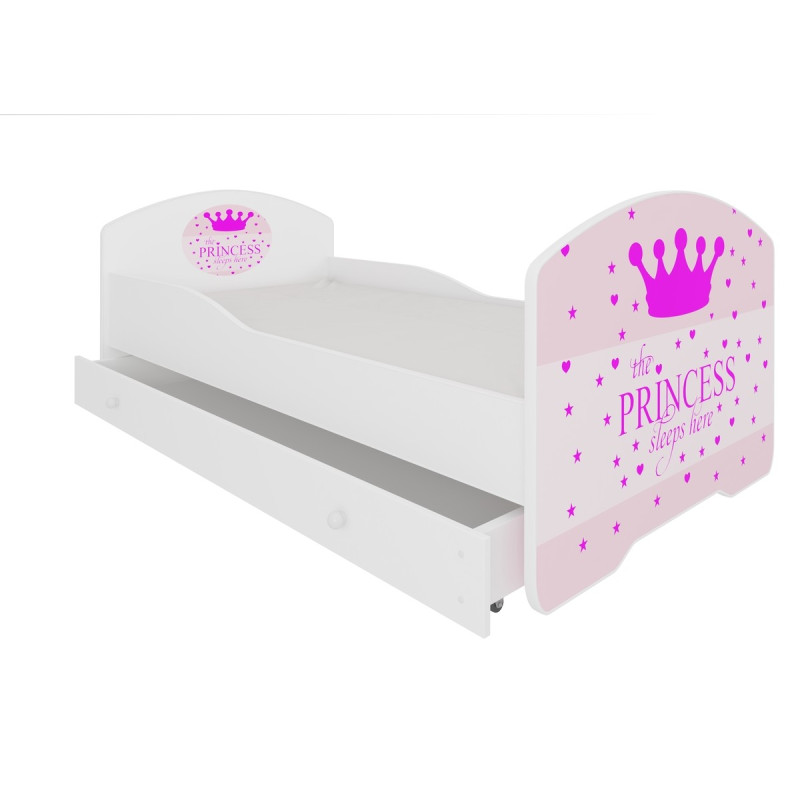 Łóżko PEPE + barierka J14 Princessa ADRK FURNITURE