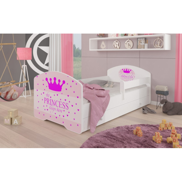Łóżko PEPE + barierka J14 Princessa ADRK FURNITURE
