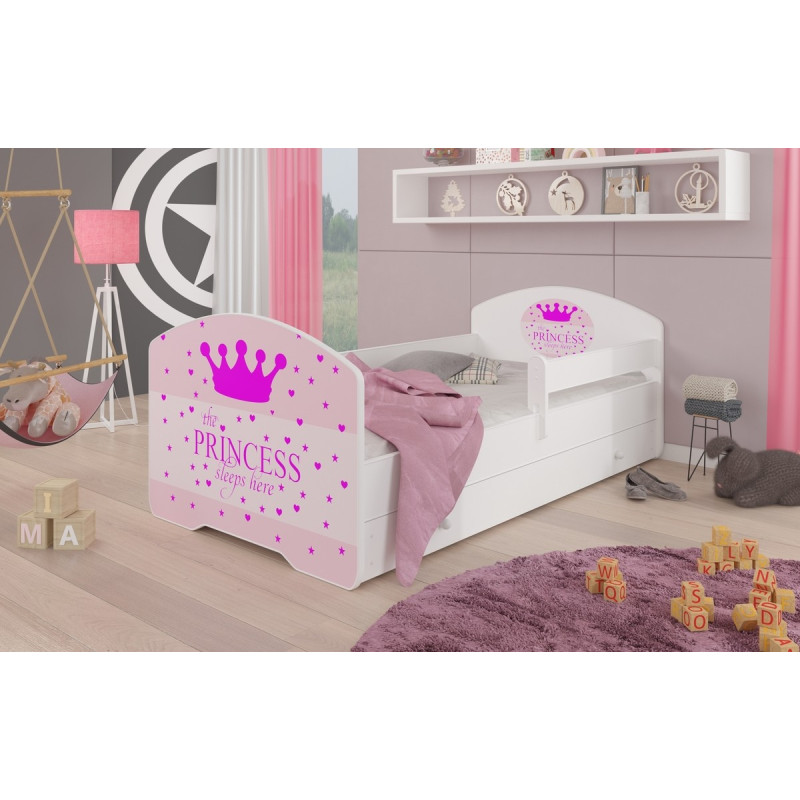 Łóżko PEPE + barierka J14 Princessa ADRK FURNITURE
