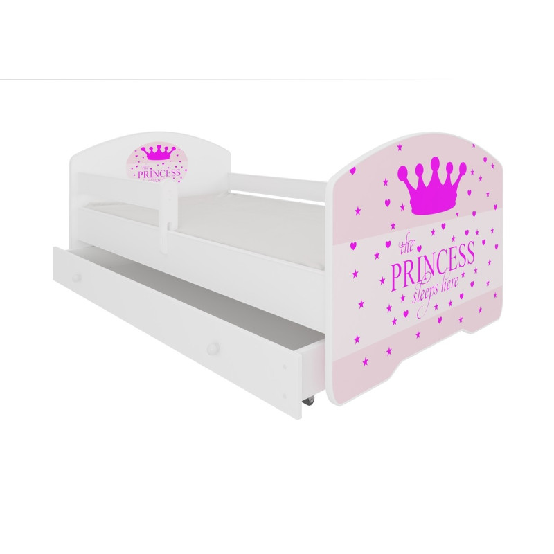 Łóżko PEPE + barierka J14 Princessa ADRK FURNITURE