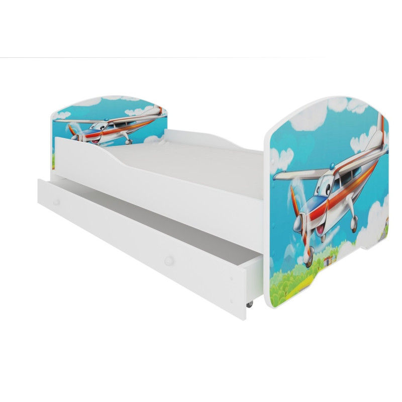 Łóżko PEPE + barierka J16 Samolot ADRK FURNITURE