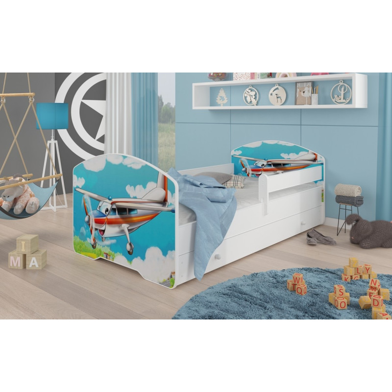 Łóżko PEPE + barierka J16 Samolot ADRK FURNITURE
