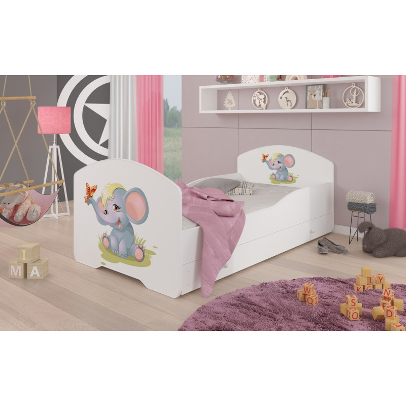 Łóżko PEPE + barierka J17 Słonik ADRK FURNITURE