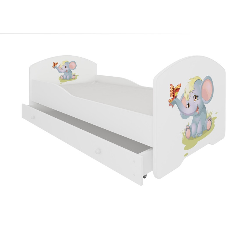 Łóżko PEPE + barierka J17 Słonik ADRK FURNITURE