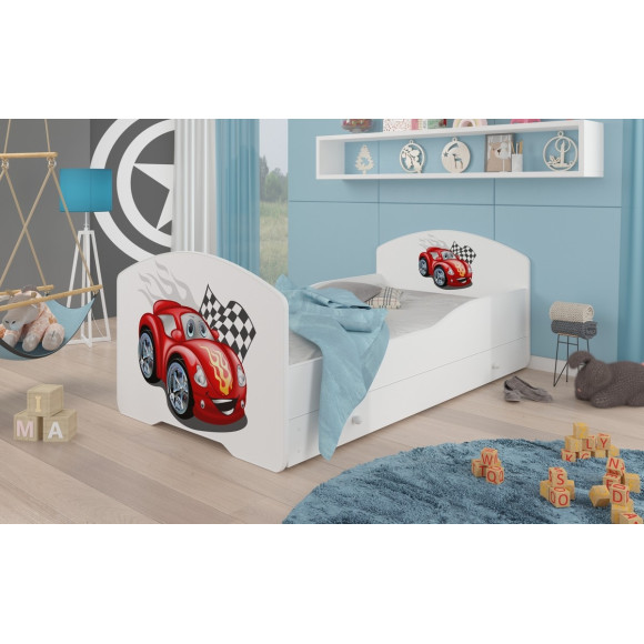 Łóżko PEPE + barierka J19 AutoZygzak ADRK FURNITURE