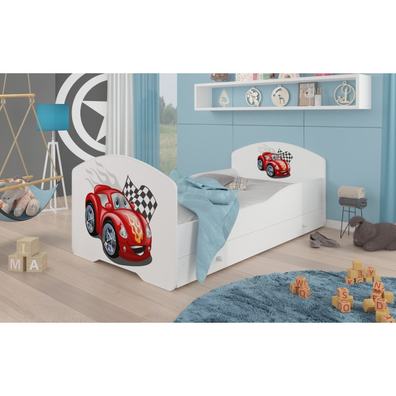 Łóżko PEPE + barierka J19 AutoZygzak ADRK FURNITURE