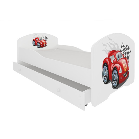 Łóżko PEPE + barierka J19 AutoZygzak ADRK FURNITURE