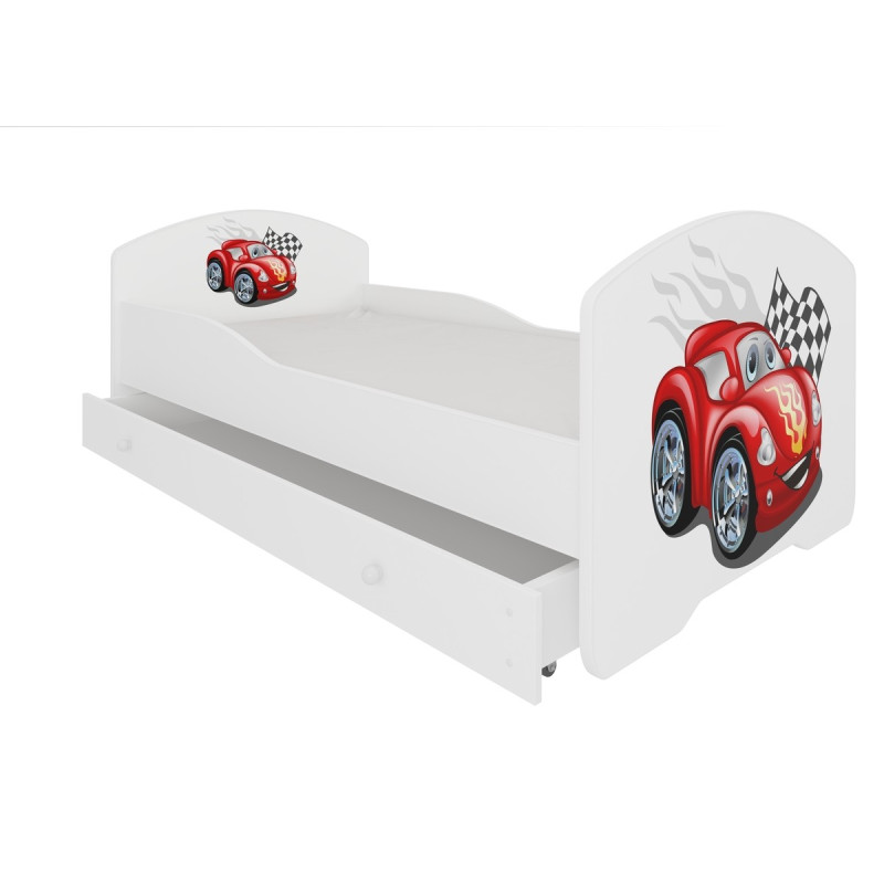 Łóżko PEPE + barierka J19 AutoZygzak ADRK FURNITURE