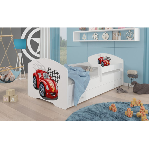 Łóżko PEPE + barierka J19 AutoZygzak ADRK FURNITURE