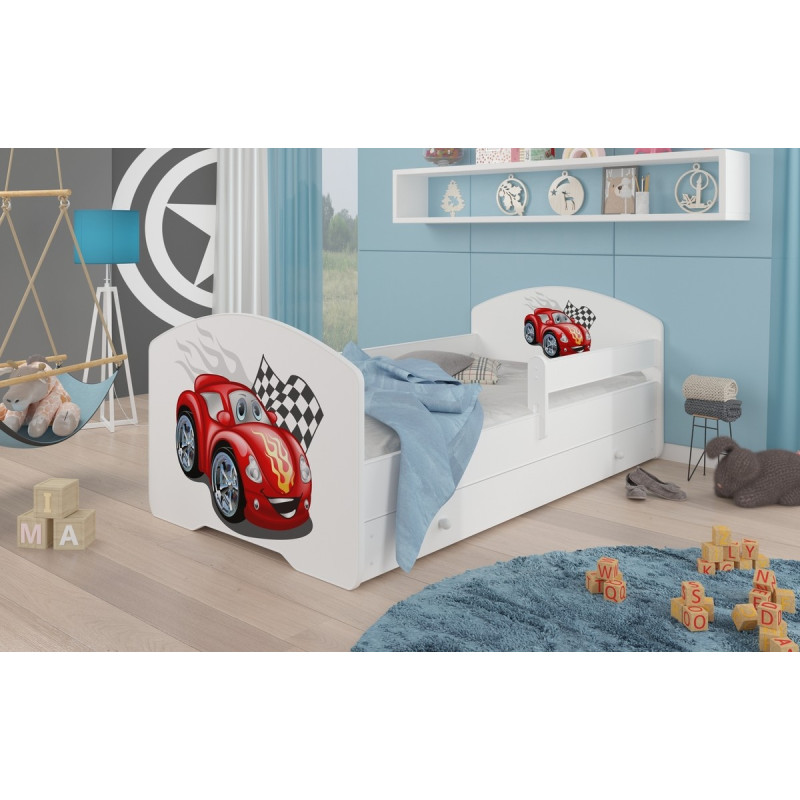Łóżko PEPE + barierka J19 AutoZygzak ADRK FURNITURE