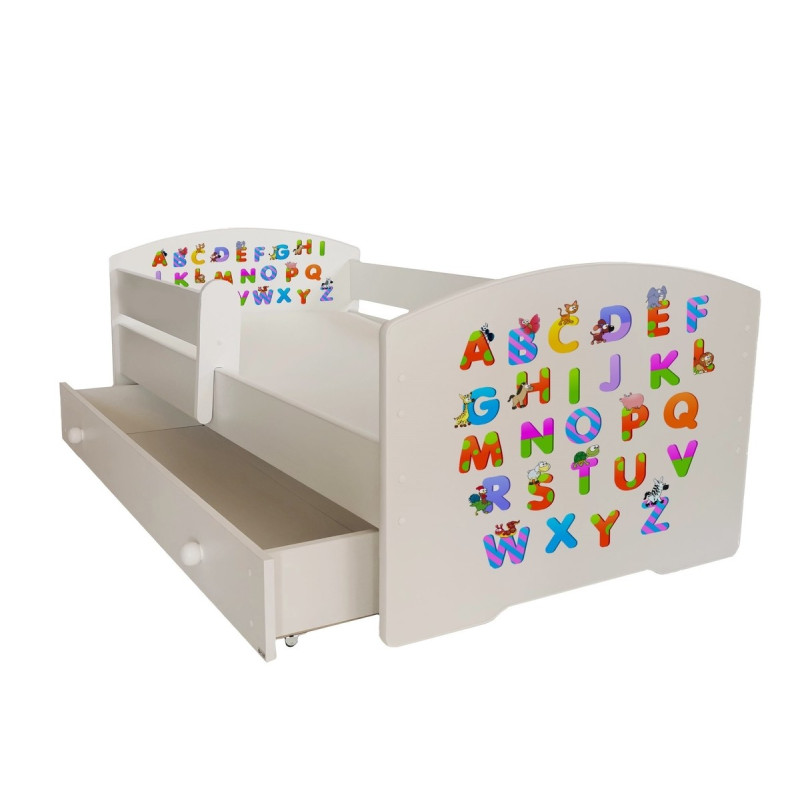 Łóżko PEPE + barierka J20 Alfabet ADRK FURNITURE