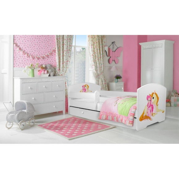 Łóżko PEPE + barierka J21 Dziewczynka_Jednorożec ADRK FURNITURE Łóżko PEPE + barierka J21 Dziewczynka_Jednorożec ADRK FURNITURE