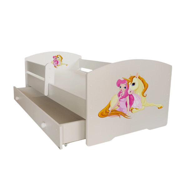 Łóżko PEPE + barierka J21 Dziewczynka_Jednorożec ADRK FURNITURE Łóżko PEPE + barierka J21 Dziewczynka_Jednorożec ADRK FURNITURE
