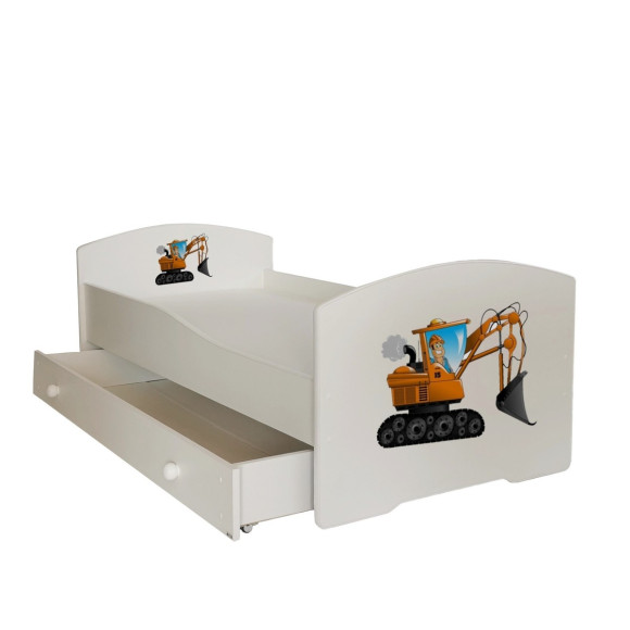 Łóżko PEPE + barierka J23 Koparka ADRK FURNITURE
