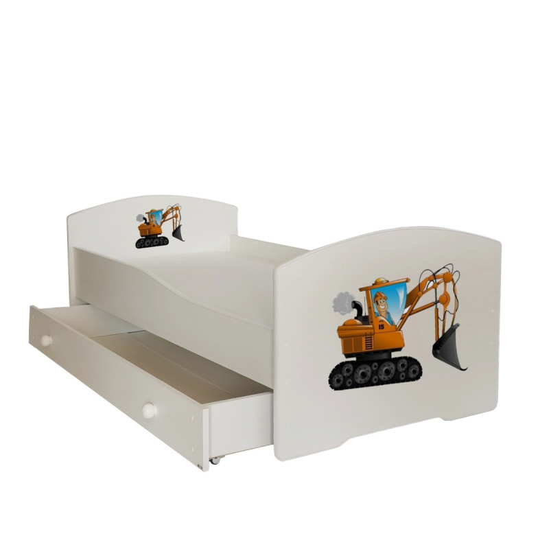 Łóżko PEPE + barierka J23 Koparka ADRK FURNITURE