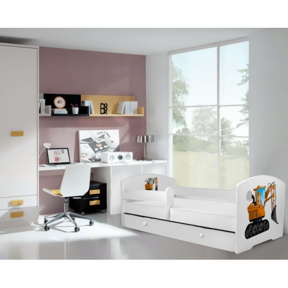 Łóżko PEPE + barierka J23 Koparka ADRK FURNITURE