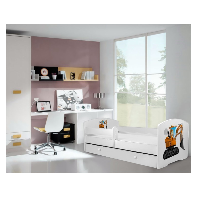 Łóżko PEPE + barierka J23 Koparka ADRK FURNITURE