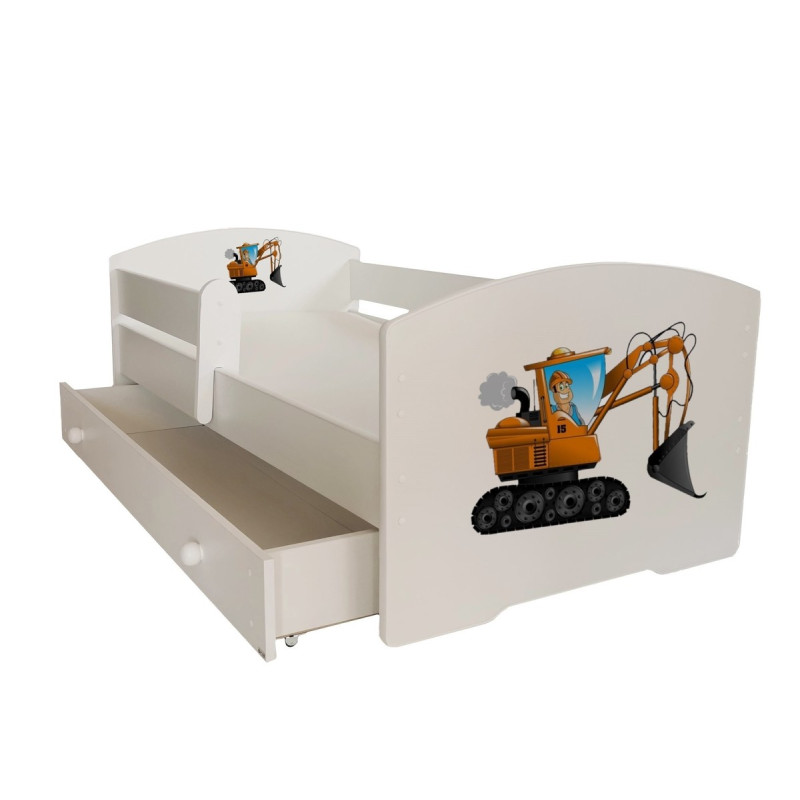 Łóżko PEPE + barierka J23 Koparka ADRK FURNITURE