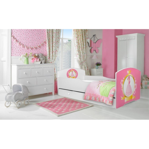 Łóżko PEPE + barierka J24 Królewna ADRK FURNITURE