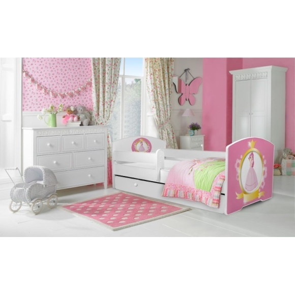 Łóżko PEPE + barierka J24 Królewna ADRK FURNITURE