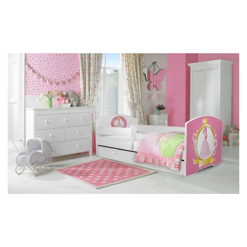 Łóżko PEPE + barierka J24 Królewna ADRK FURNITURE