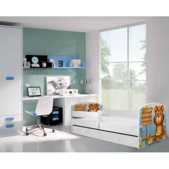 Łóżko PEPE + barierka J26 Misio z miodem ADRK FURNITURE