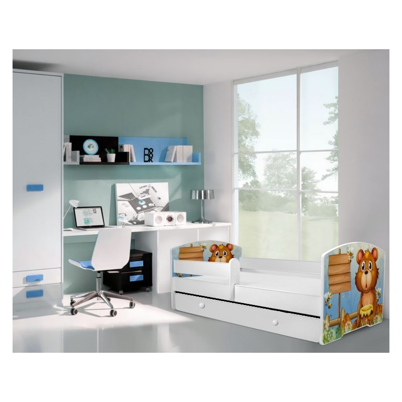 Łóżko PEPE + barierka J26 Misio z miodem ADRK FURNITURE
