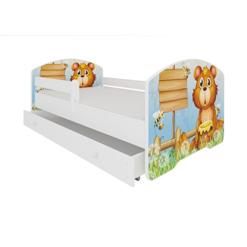 Łóżko PEPE + barierka J26 Misio z miodem ADRK FURNITURE