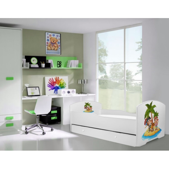 Łóżko PEPE + barierka J28 Piraci ADRK FURNITURE